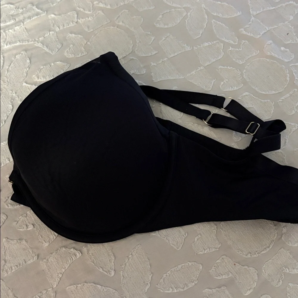 Third Love Size 36G 24/7 Classic Contour Plunge Bra Solid Black Mesh Underwire - Picture 8 of 9